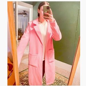 Pink wool-like coat. Size M. Perfect condition. Amazing lines!